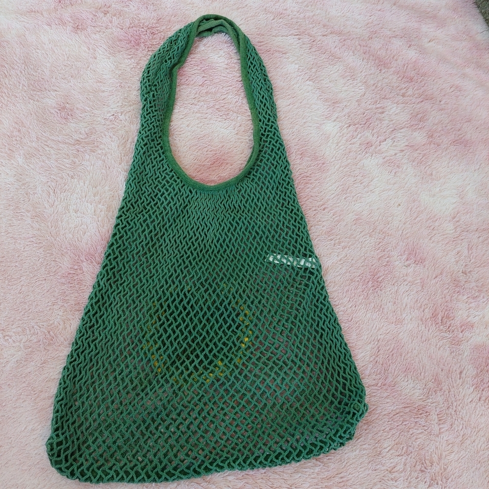 Urban Outfitters Sunflower Crochet Green Fishnet Open‎ Shoulder Bag - Picture 6 of 9